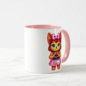 Chienne Kawaii Nœud Rose マグカップ (正面右)