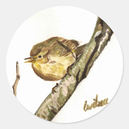 Chiffchaffのバッジ ラウンドシール (正面)