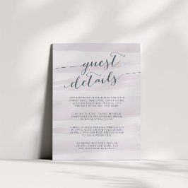 Chiffon Watercolor Guest Details Card | Gray Lilac エンクロージャーカード