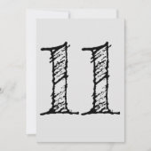 chiffre 11 numéro onze manuscrit géant 招待状 (正面)