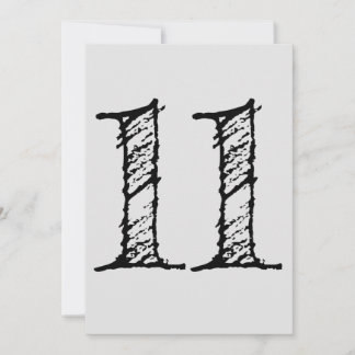 chiffre 11 numéro onze manuscrit géant 招待状
