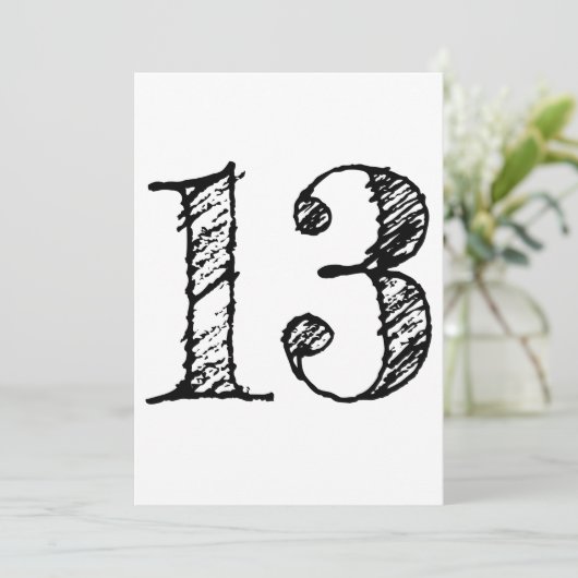 chiffre 13 numéro treize manuscrit géant 招待状 (スタンド正面)