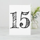 chiffre 15 numéro quinze manuscrit géant 招待状 (スタンド正面)