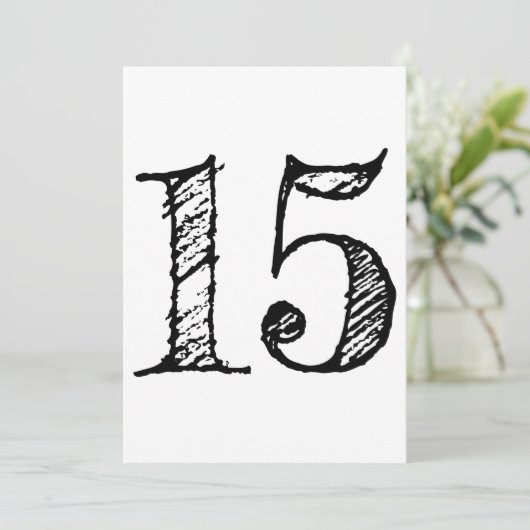 chiffre 15 numéro quinze manuscrit géant 招待状 (スタンド正面)