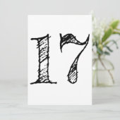 chiffre 17 numéro dix-sept manuscrit géant 招待状 (スタンド正面)