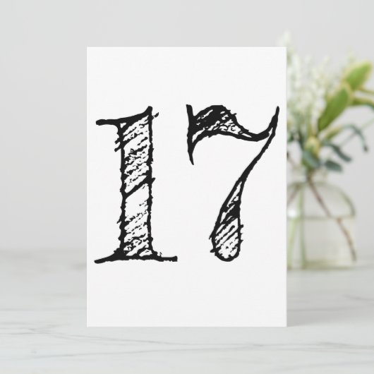chiffre 17 numéro dix-sept manuscrit géant 招待状 (スタンド正面)