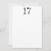 chiffre 17 numéro dix-sept manuscrit géant 招待状 (裏面)