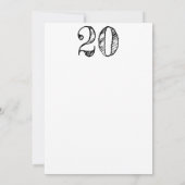chiffre 20 numéro vingt manuscrit géant 招待状 (裏面)