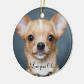 Chihuahuaクリスマスオーナメントあなたの写真を追加 セラミックオーナメント (左)