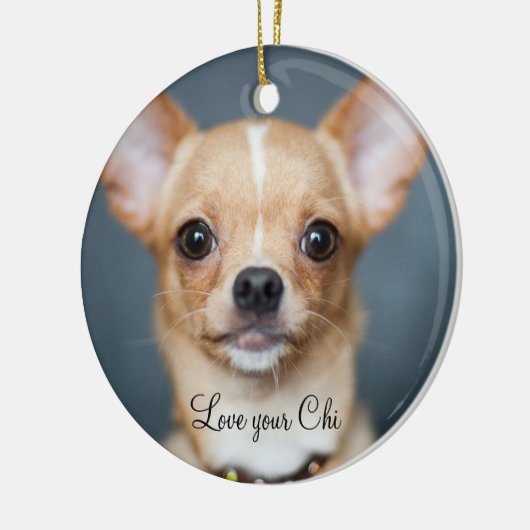 Chihuahuaクリスマスオーナメントあなたの写真を追加 セラミックオーナメント (左)