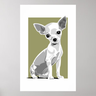 Chihuahuaプリント背景 ポスター