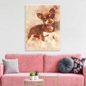 Chihuahua見てカメラ_犬愛好家 キャンバスプリント (インサイチュ (リビング))