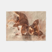 Chihuahua見てカメラ_犬愛好家 フリースブランケット (正面(横))