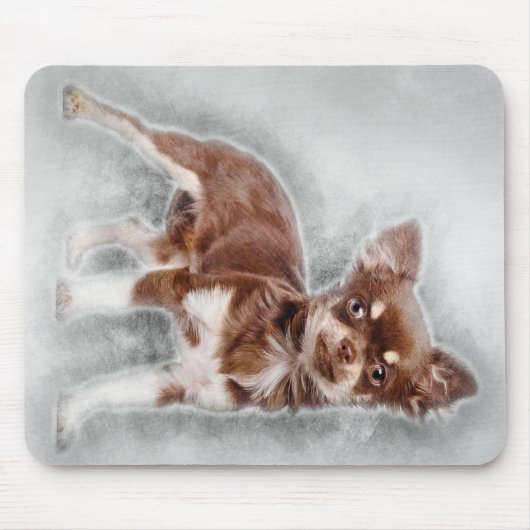 Chihuahua見てカメラ_犬愛好家 マウスパッド (正面)