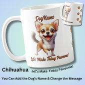 Chihuahua – 犬の名前を追加、変更文字 コーヒーマグカップ