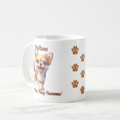 Chihuahua – 犬の名前を追加、変更文字 コーヒーマグカップ (正面左)