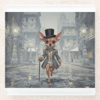 Chihuahua About Town In Paris ガラスコースター