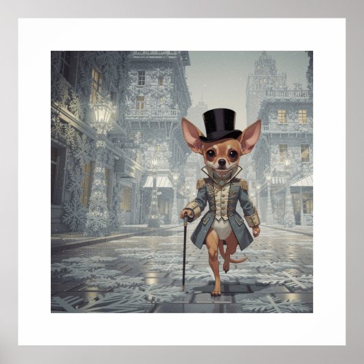 Chihuahua About Town In Paris ポスター (正面)