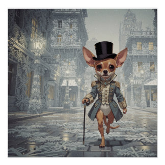 Chihuahua About Town In Paris ポスター