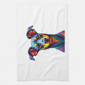 Chihuahua  Abstract Painting  Colour  Cute Dog (1) キッチンタオル (縦)