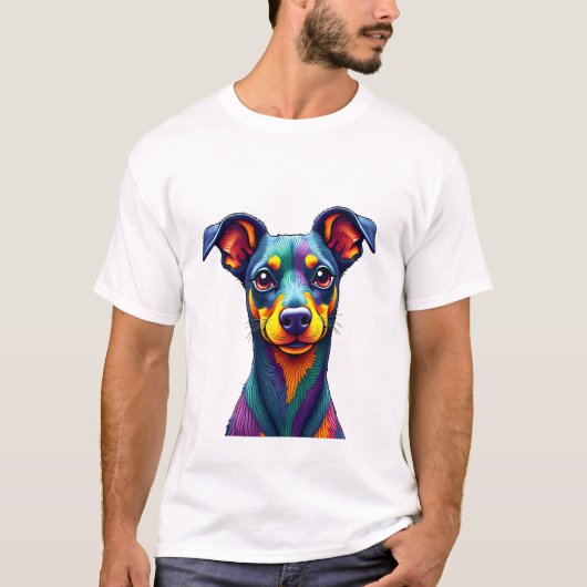 Chihuahua  Abstract Painting  Colour  Cute Dog (1) Tシャツ (正面)