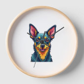 Chihuahua  Abstract Painting  Colour  Cute Dog (2) 壁時計 (正面)