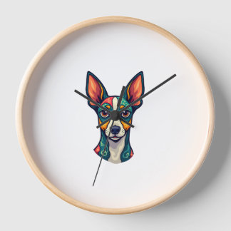 Chihuahua  Abstract Painting  Colour  Cute Dog (7) 壁時計