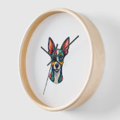 Chihuahua  Abstract Painting  Colour  Cute Dog (7) 壁時計 (傾斜)