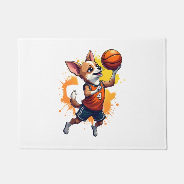 Chihuahua  Basketball  Player  Sport  Dunk  Copy ドアマット (正面)