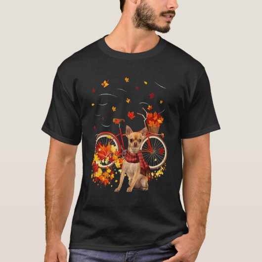 Chihuahua Bike Autumn Dog Leaf Fall  Fall Y'all Tシャツ (正面)