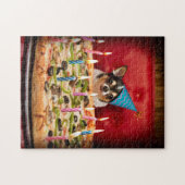 Chihuahua Birthday Pizza Pie ジグソーパズル (横)