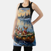 Chihuahua Christmas Boat Holiday エプロン (インサイチュ)