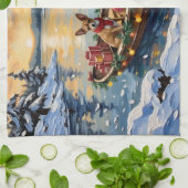 Chihuahua Christmas Boat Holiday キッチンタオル (折り畳み)