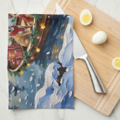 Chihuahua Christmas Boat Holiday キッチンタオル (四つ折り)