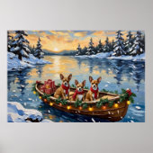 Chihuahua Christmas Boat Holiday ポスター (正面)