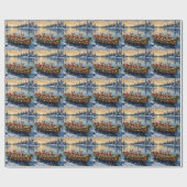 Chihuahua Christmas Boat Holiday ラッピングペーパー (フラット)