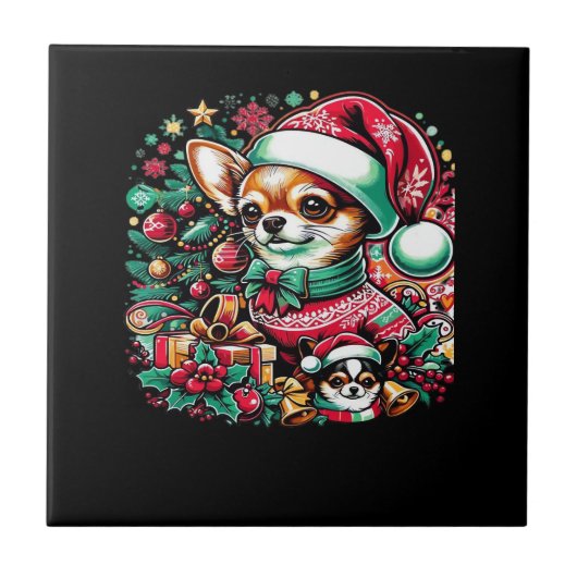 Chihuahua Christmas Cheer! Classic T-Shirt タイル (正面)