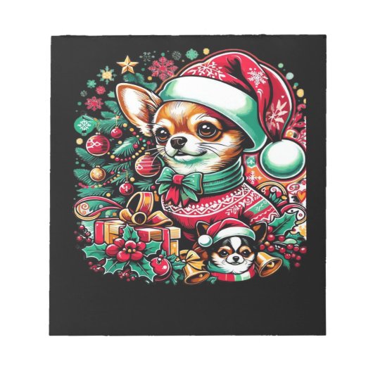 Chihuahua Christmas Cheer! Classic T-Shirt ノートパッド (正面)