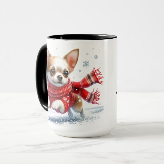 Chihuahua Christmas Coffee Mug Cup マグカップ (正面左)