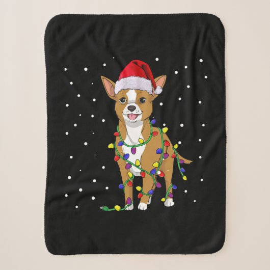Chihuahua Christmas Dog シェルパブランケット (正面)