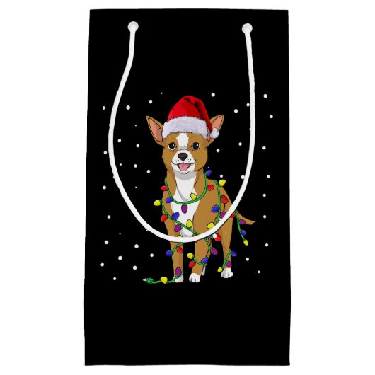 Chihuahua Christmas Dog スモールペーパーバッグ (正面)