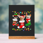 Chihuahua Christmas Lights Xmas Dog Classic T-Shir アクリルサイン (ニュートラル)