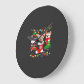Chihuahua Christmas Lights Xmas Dog Classic T-Shir ラージ壁時計 (傾斜)