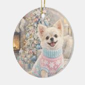 Chihuahua Christmas Ornament セラミックオーナメント (左)