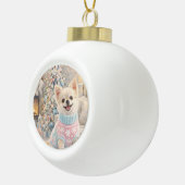 Chihuahua Christmas Ornament セラミックボールオーナメント (右)