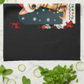 Chihuahua Christmas Santa Ugly Sweater Dog Lover X キッチンタオル (折り畳み)