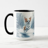Chihuahua Christmas Snow Coffee Mug マグカップ (左)