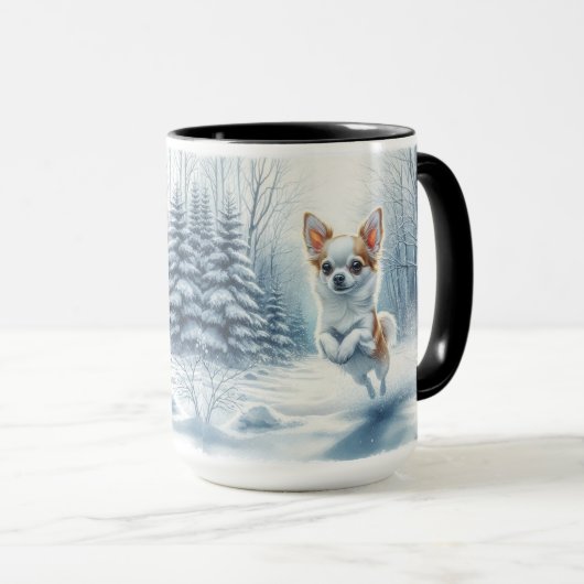 Chihuahua Christmas Snow Coffee Mug マグカップ (正面右)