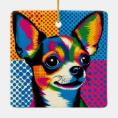 Chihuahua, Colorful Pop Art Style, セラミックオーナメント (裏面)