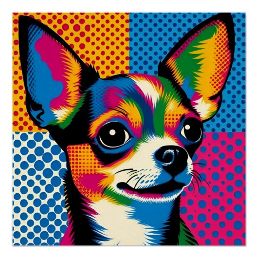 Chihuahua, Colorful Pop Art Style, ポスター (正面)
